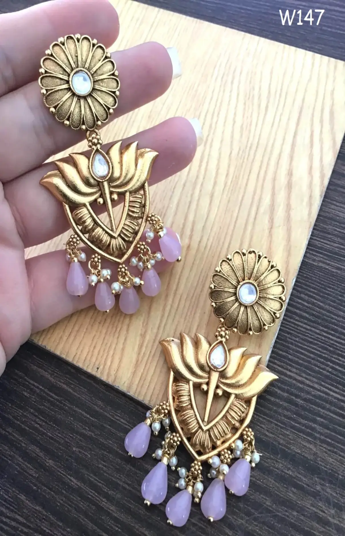 Gold Pearl Earrings