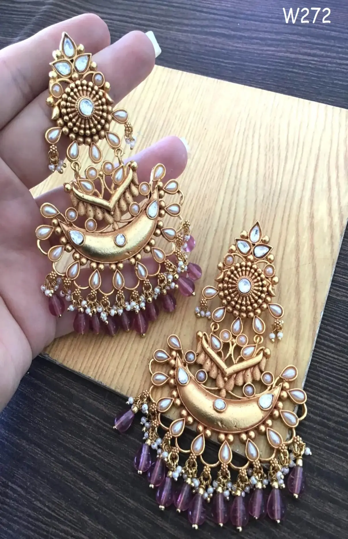 Gold Kundan Earrings