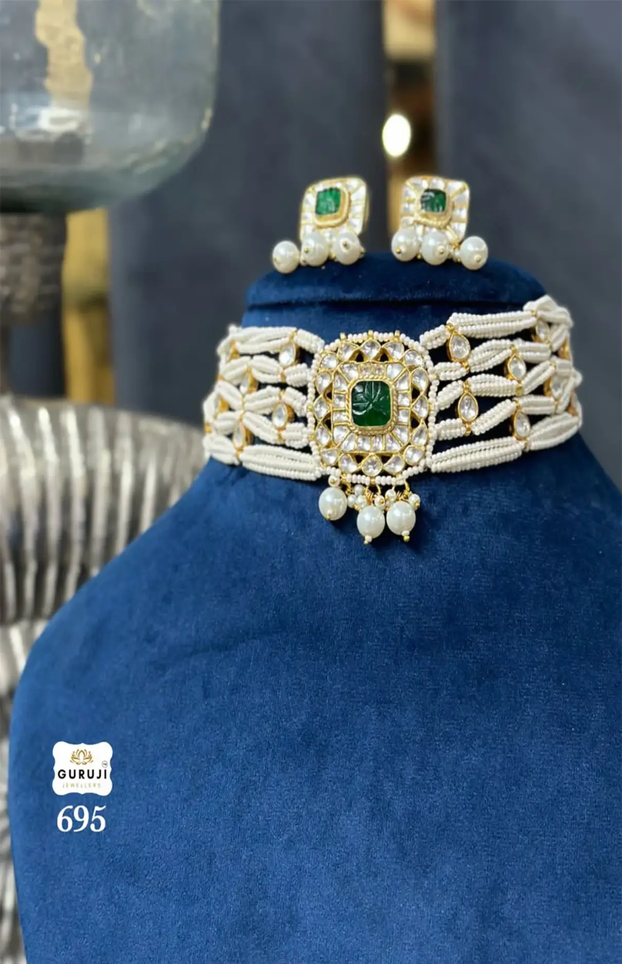 Pearls And Kundan Work Choker Set