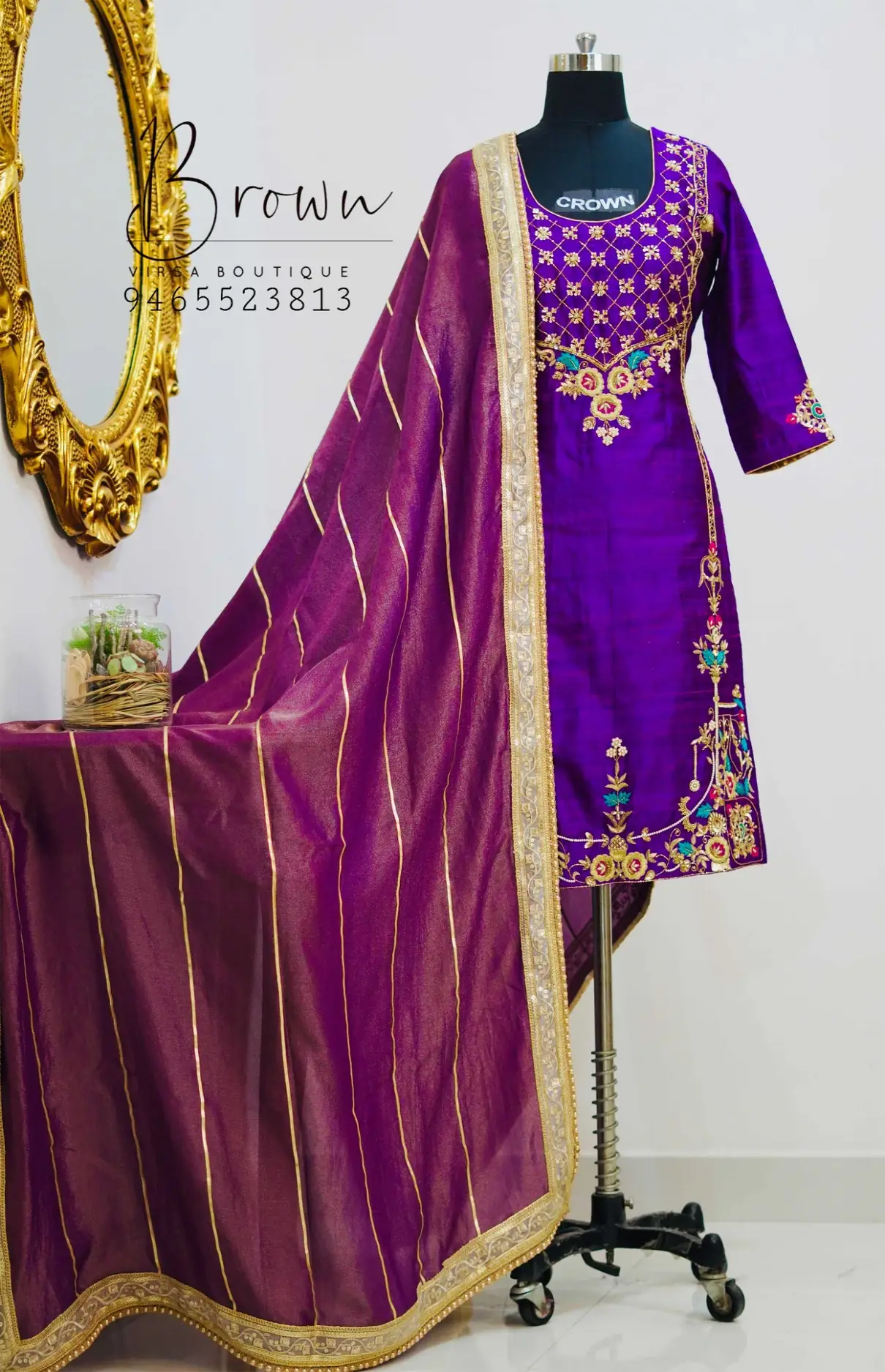 Raw Silk Embroidered Shirt With Tissue Dupatta And Brocade Pant